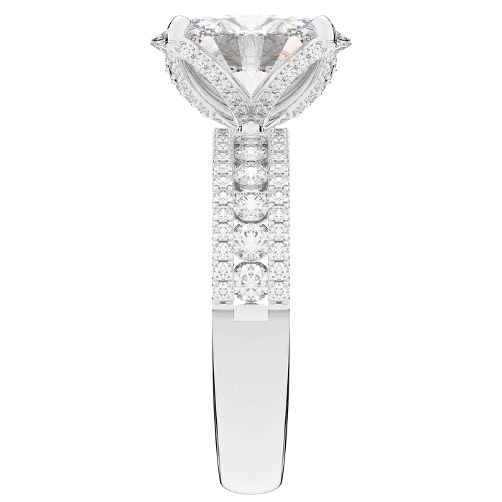 3.95CT.TW OVAL LAB DIAMOND SOLITAIRE ENGAGEMENT RING - Nazarelle