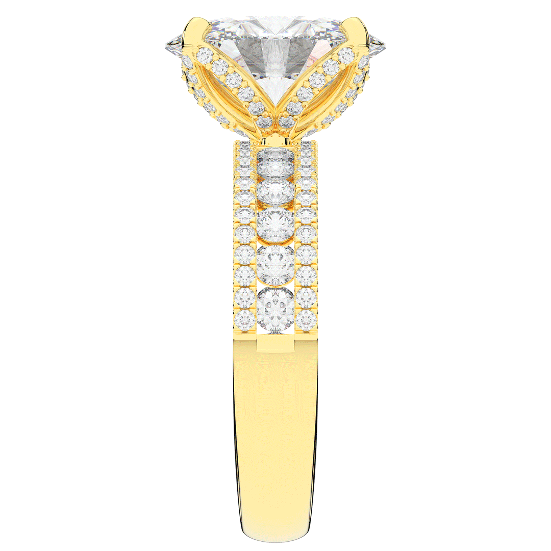 3.95CT.TW OVAL LAB DIAMOND SOLITAIRE ENGAGEMENT RING - Nazarelle