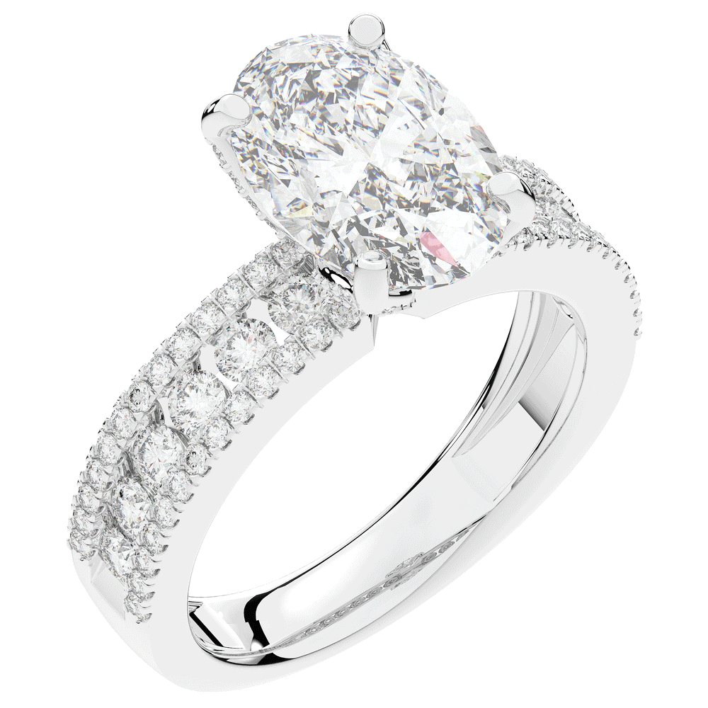 3.95CT.TW OVAL LAB DIAMOND SOLITAIRE ENGAGEMENT RING - Nazarelle