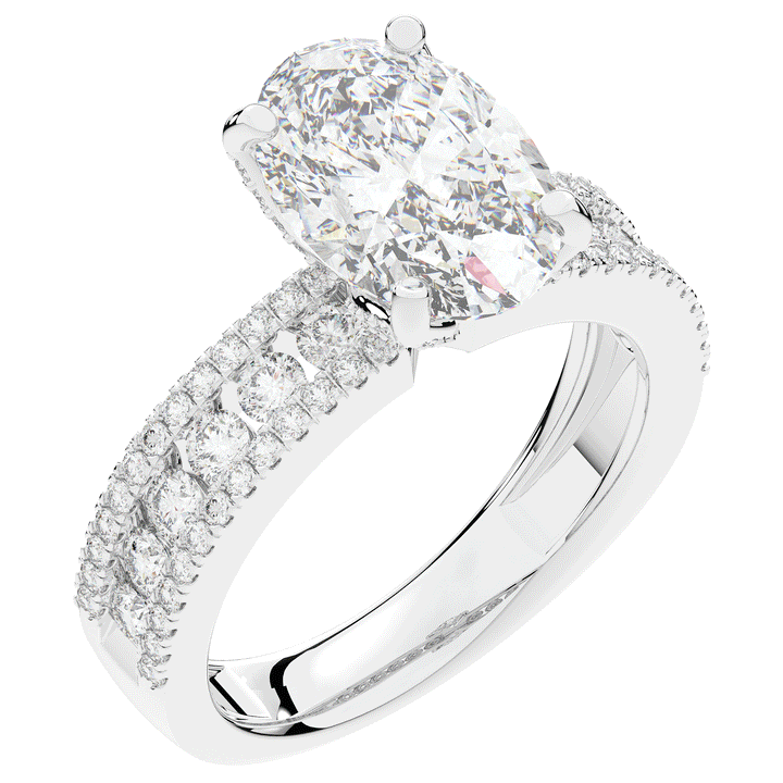 3.95CT.TW OVAL LAB DIAMOND SOLITAIRE ENGAGEMENT RING - Nazarelle