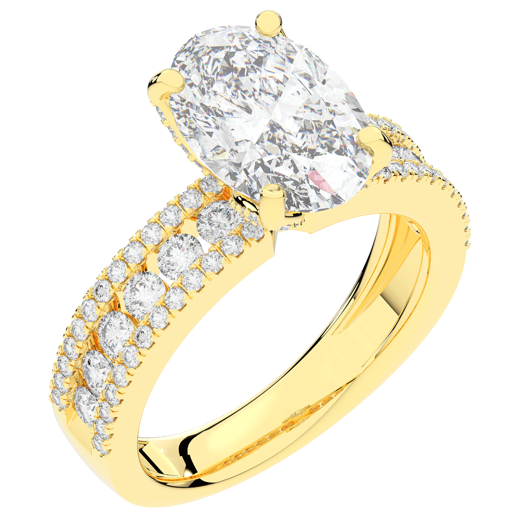 3.95CT.TW OVAL LAB DIAMOND SOLITAIRE ENGAGEMENT RING - Nazarelle
