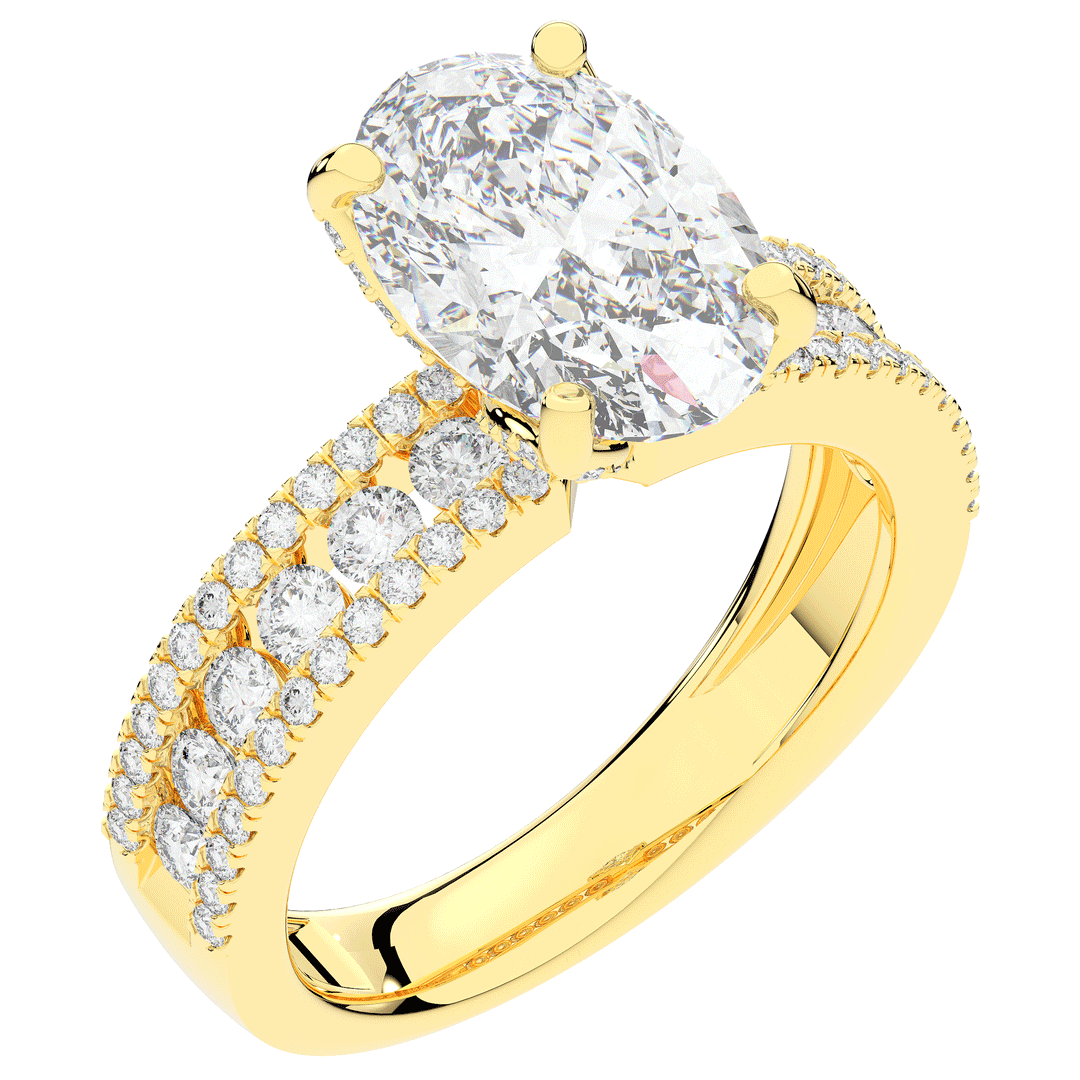 3.95CT.TW OVAL LAB DIAMOND SOLITAIRE ENGAGEMENT RING - Nazarelle