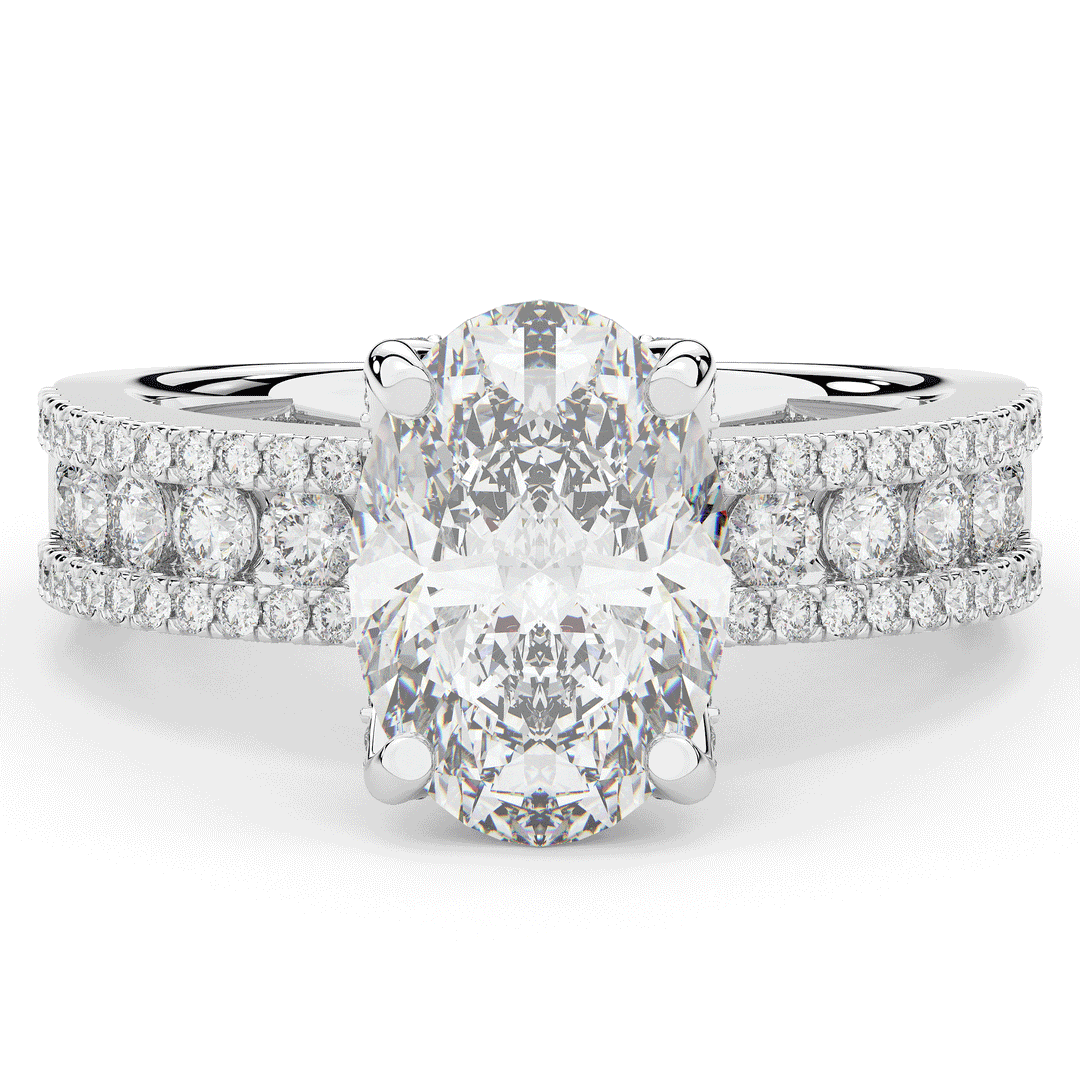 3.95CT.TW OVAL LAB DIAMOND SOLITAIRE ENGAGEMENT RING - Nazarelle