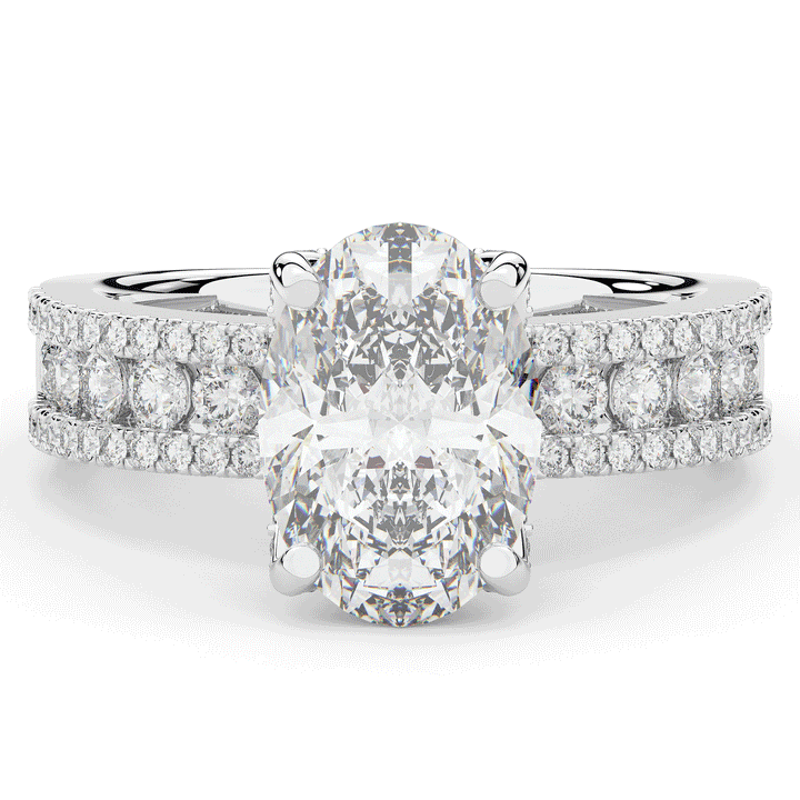 3.95CT.TW OVAL LAB DIAMOND SOLITAIRE ENGAGEMENT RING - Nazarelle
