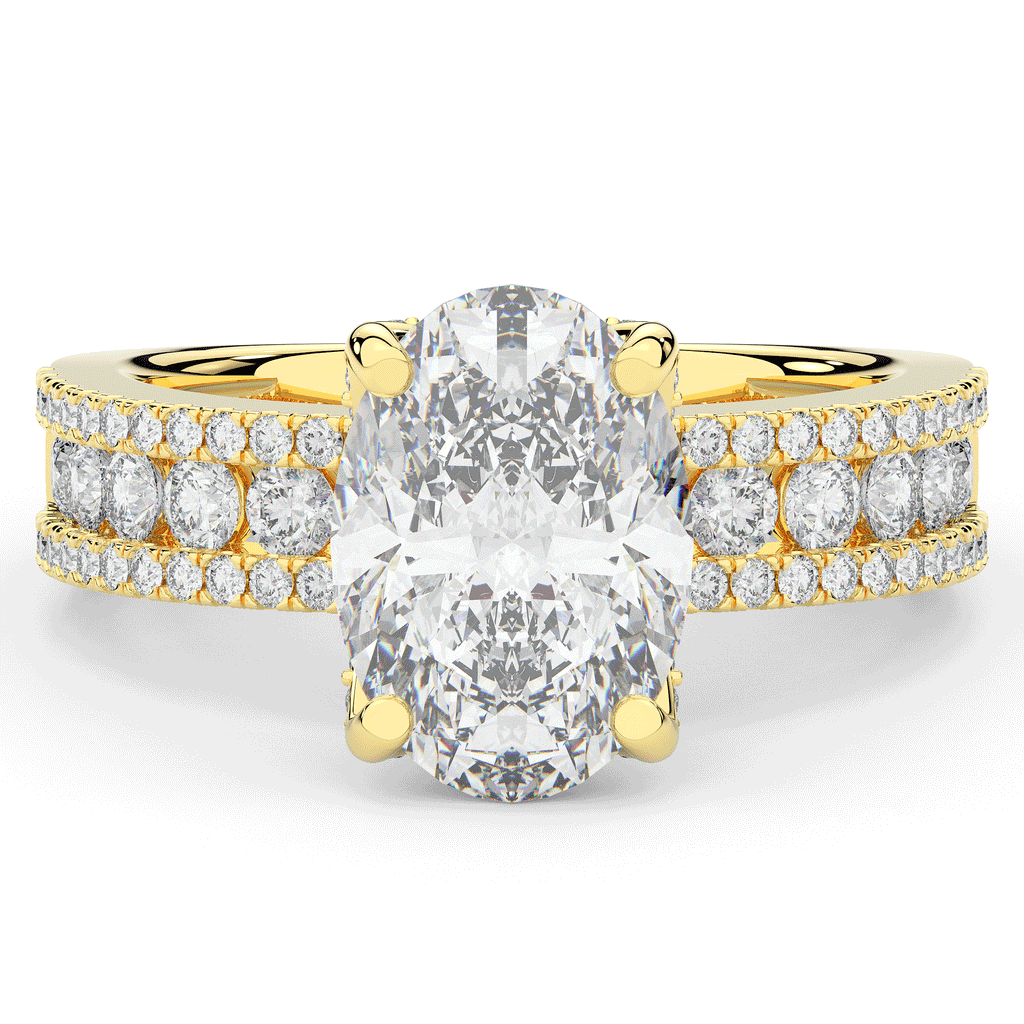 3.95CT.TW OVAL LAB DIAMOND SOLITAIRE ENGAGEMENT RING - Nazarelle