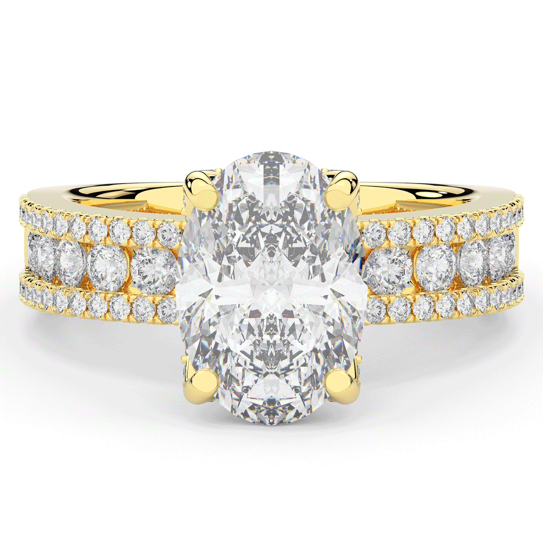 3.95CT.TW OVAL LAB DIAMOND SOLITAIRE ENGAGEMENT RING - Nazarelle