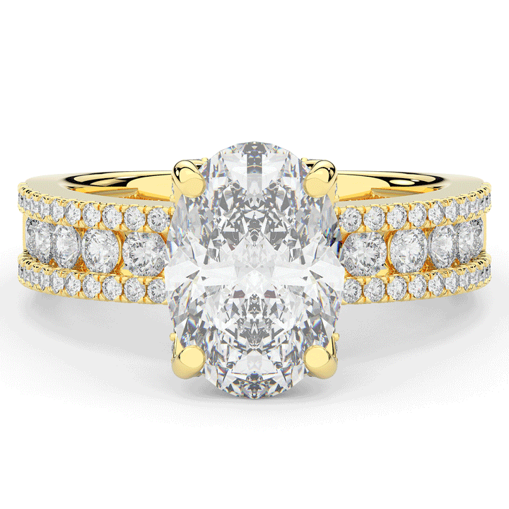 3.95CT.TW OVAL LAB DIAMOND SOLITAIRE ENGAGEMENT RING - Nazarelle