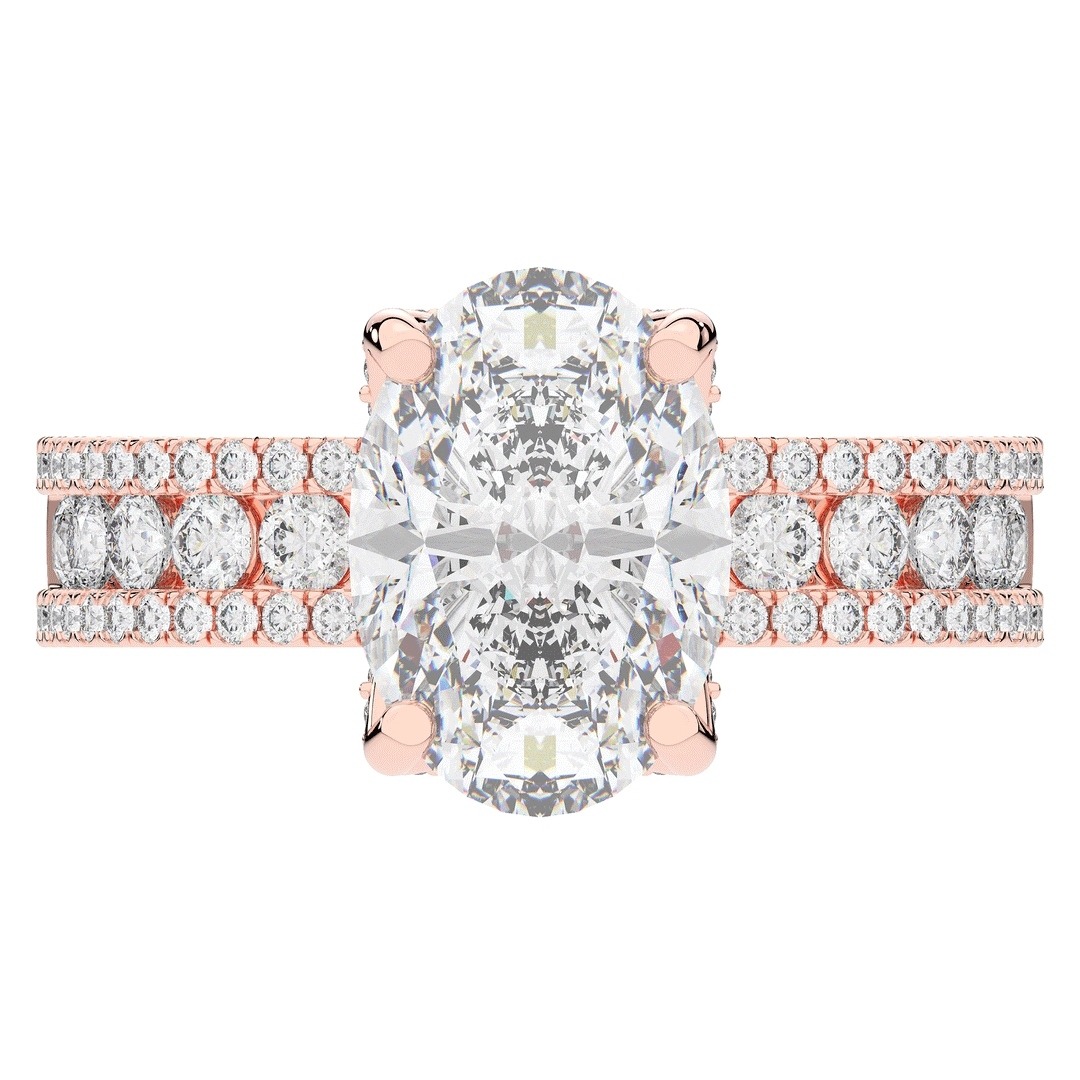 3.95CT.TW OVAL LAB DIAMOND SOLITAIRE ENGAGEMENT RING - Nazarelle