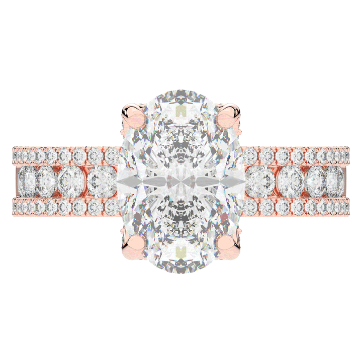 3.95CT.TW OVAL LAB DIAMOND SOLITAIRE ENGAGEMENT RING - Nazarelle