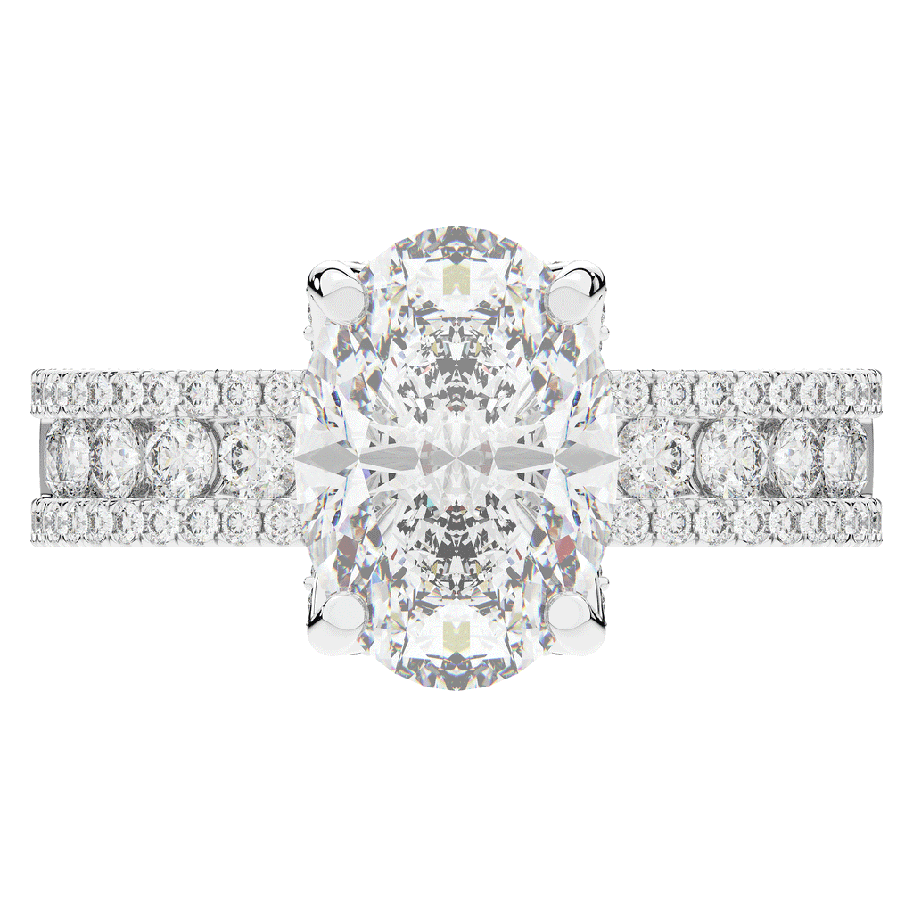 3.95CT.TW OVAL LAB DIAMOND SOLITAIRE ENGAGEMENT RING - Nazarelle