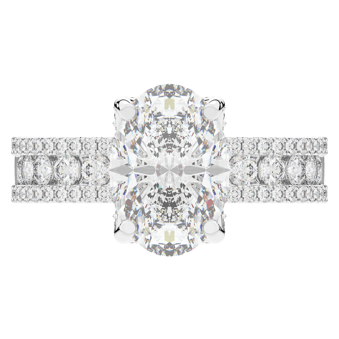 3.95CT.TW OVAL LAB DIAMOND SOLITAIRE ENGAGEMENT RING - Nazarelle
