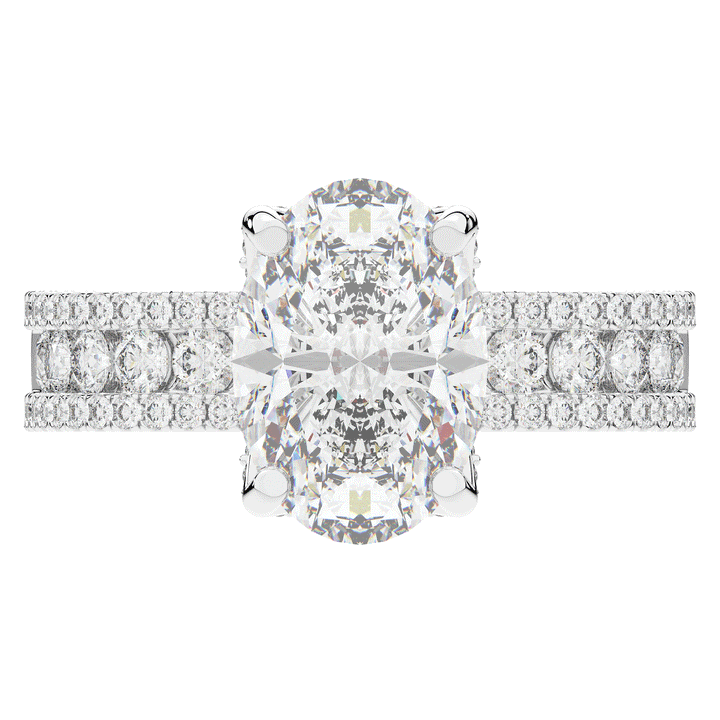 3.95CT.TW OVAL LAB DIAMOND SOLITAIRE ENGAGEMENT RING - Nazarelle