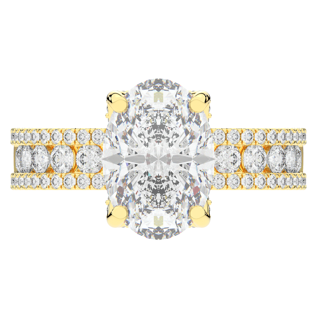 3.95CT.TW OVAL LAB DIAMOND SOLITAIRE ENGAGEMENT RING - Nazarelle