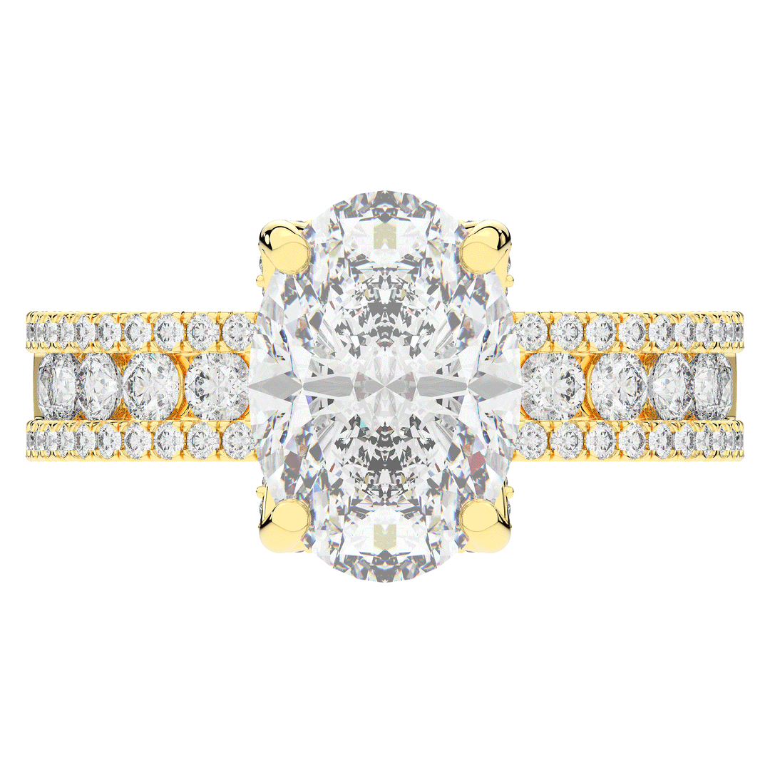 3.95CT.TW OVAL LAB DIAMOND SOLITAIRE ENGAGEMENT RING - Nazarelle