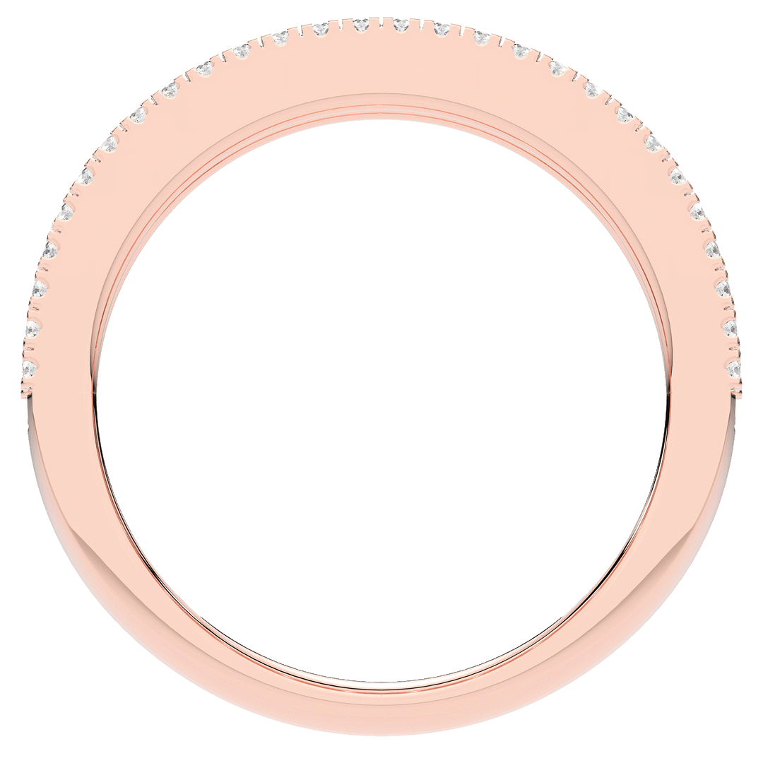 0.85CT.TW THREE ROW ROUND LAB DIAMOND WEDDING BAND - Nazarelle