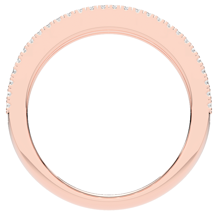 0.85CT.TW THREE ROW ROUND LAB DIAMOND WEDDING BAND - Nazarelle