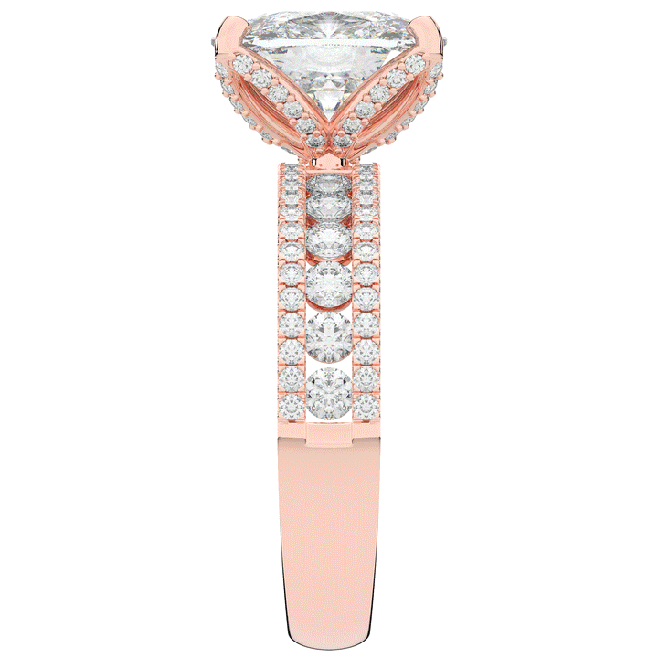 3.95CT.TW CUSHION LAB DIAMOND SOLITAIRE ENGAGEMENT RING - Nazarelle