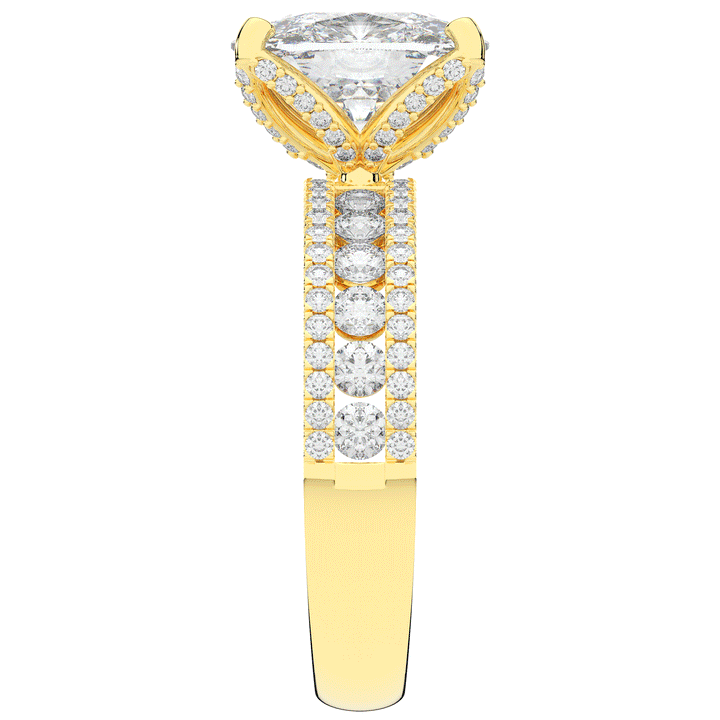 3.95CT.TW CUSHION LAB DIAMOND SOLITAIRE ENGAGEMENT RING - Nazarelle