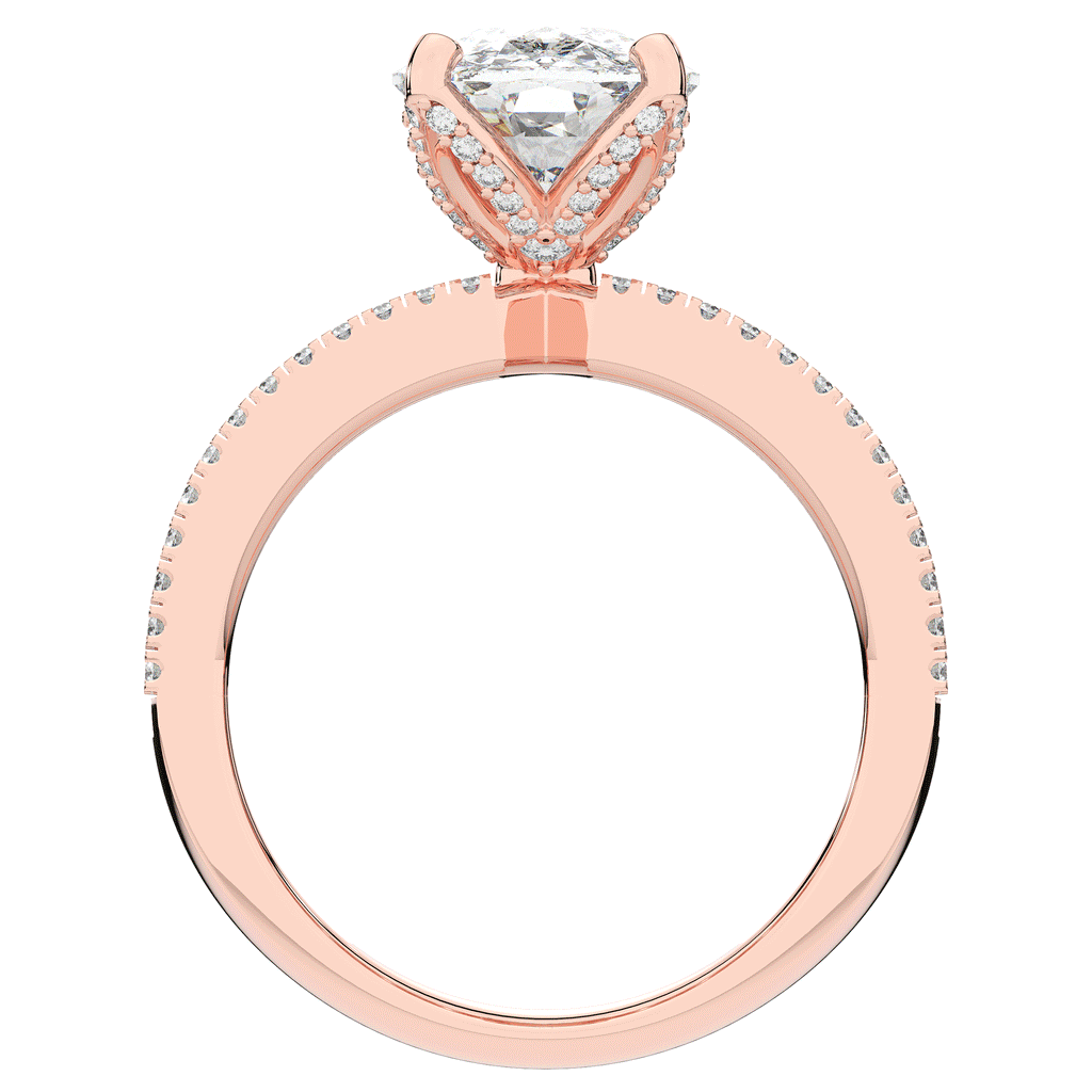 3.95CT.TW CUSHION LAB DIAMOND SOLITAIRE ENGAGEMENT RING - Nazarelle