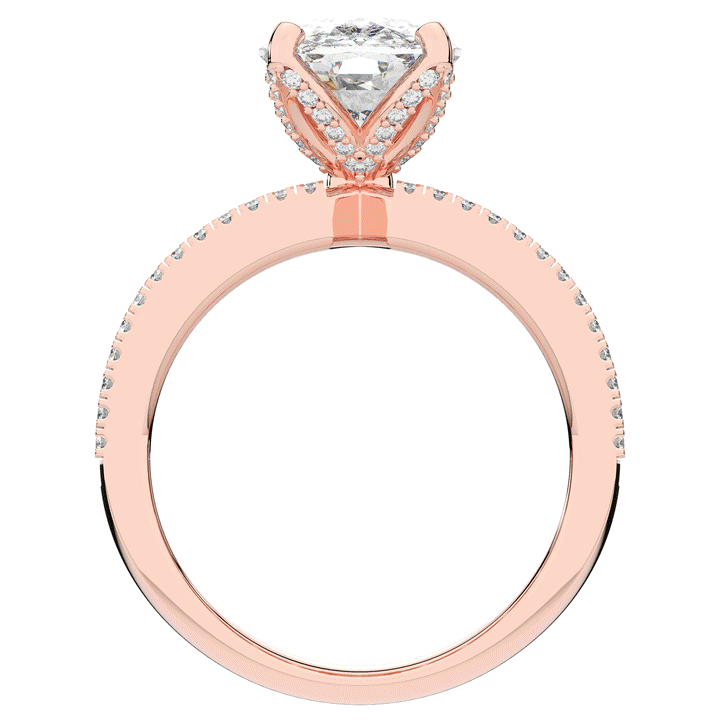 3.95CT.TW CUSHION LAB DIAMOND SOLITAIRE ENGAGEMENT RING - Nazarelle