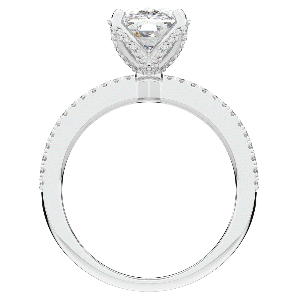 3.95CT.TW CUSHION LAB DIAMOND SOLITAIRE ENGAGEMENT RING - Nazarelle