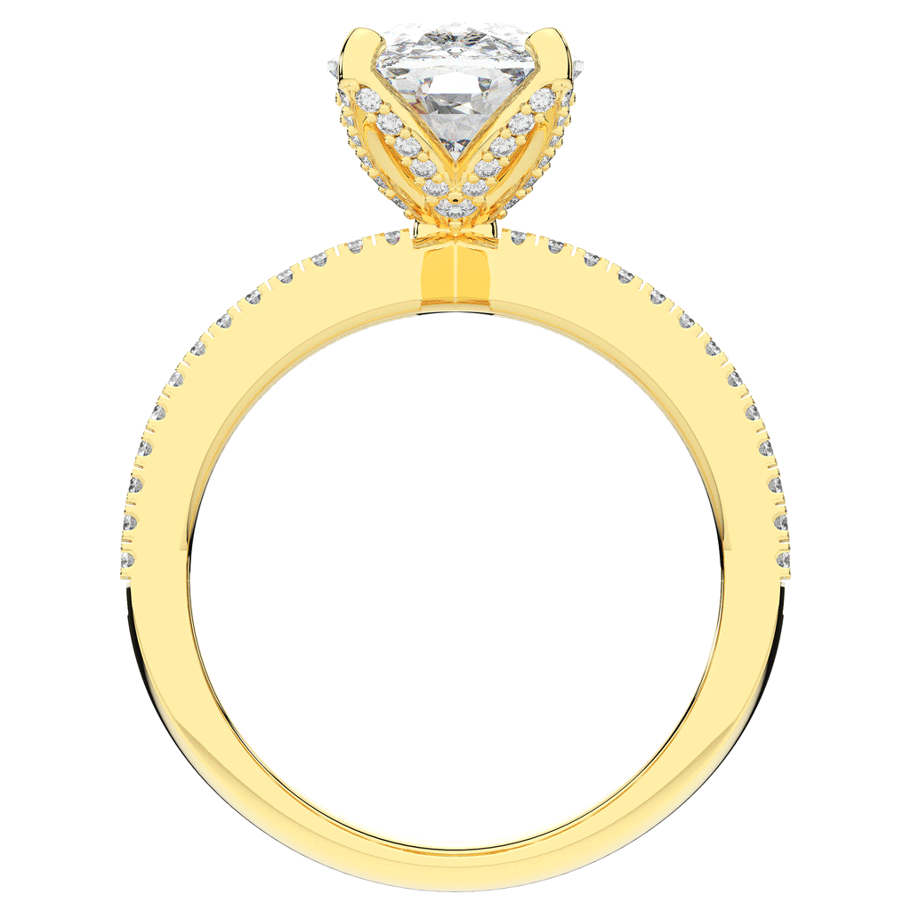 3.95CT.TW CUSHION LAB DIAMOND SOLITAIRE ENGAGEMENT RING - Nazarelle