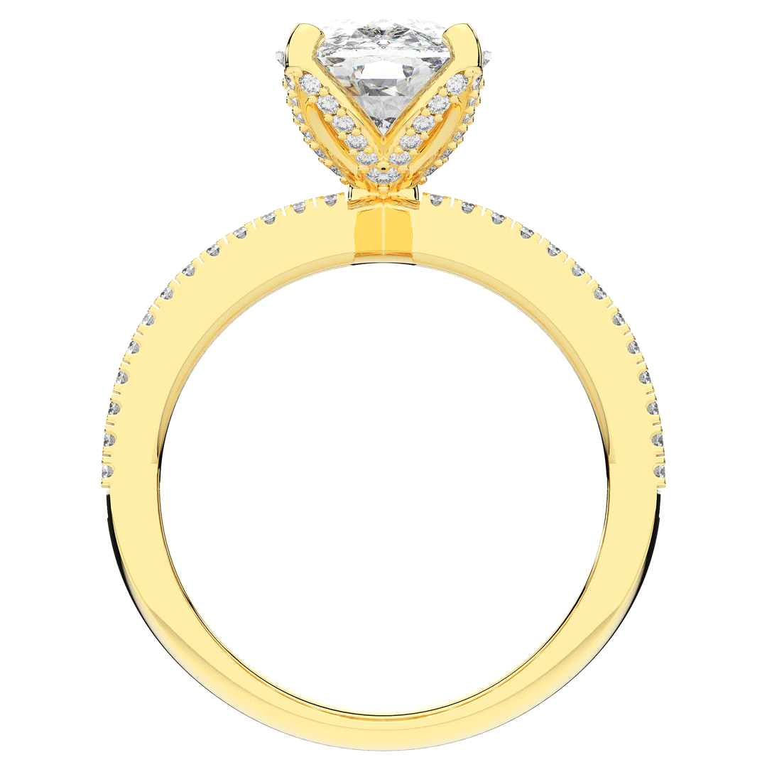 3.95CT.TW CUSHION LAB DIAMOND SOLITAIRE ENGAGEMENT RING - Nazarelle