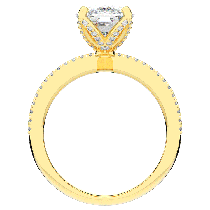 3.95CT.TW CUSHION LAB DIAMOND SOLITAIRE ENGAGEMENT RING - Nazarelle