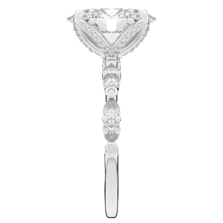 3.60CT.TW OVAL LAB DIAMOND SOLITAIRE ENGAGEMENT RING - Nazarelle