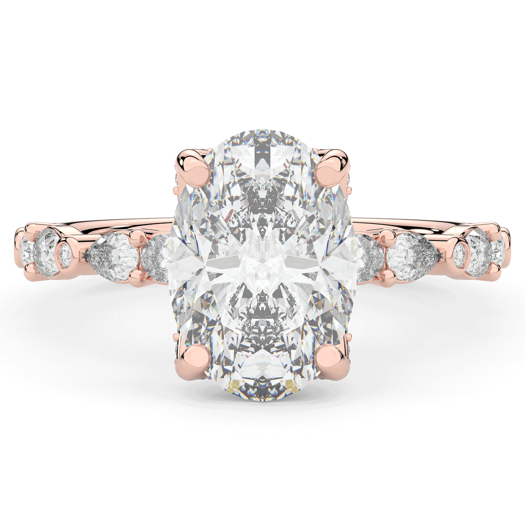 3.60CT.TW OVAL LAB DIAMOND SOLITAIRE ENGAGEMENT RING - Nazarelle
