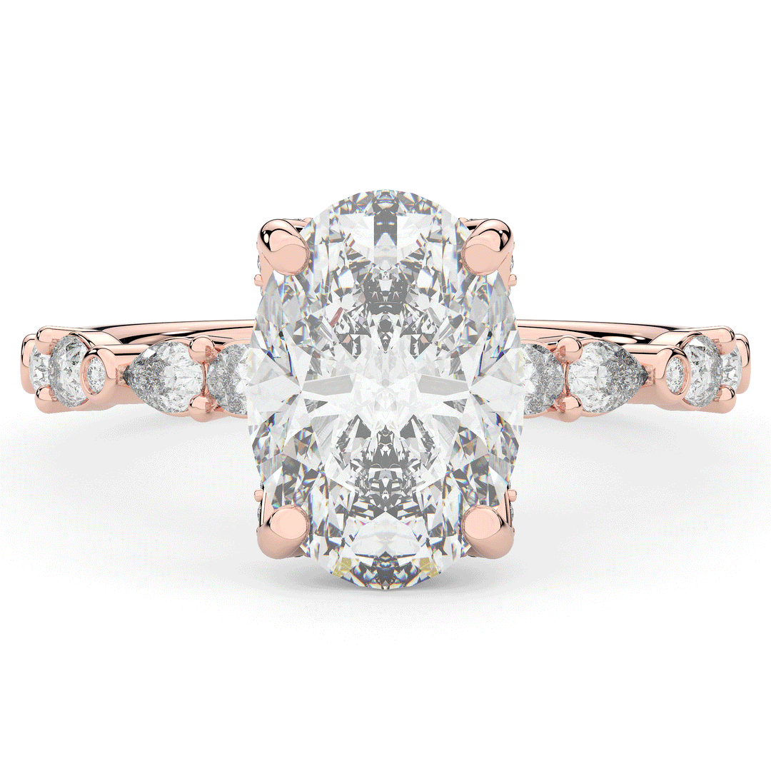 3.60CT.TW OVAL LAB DIAMOND SOLITAIRE ENGAGEMENT RING - Nazarelle