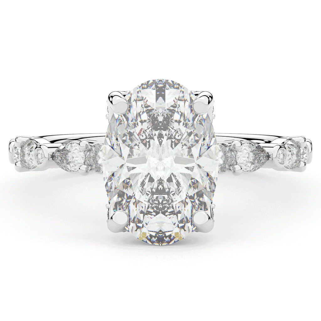 3.60CT.TW OVAL LAB DIAMOND SOLITAIRE ENGAGEMENT RING - Nazarelle