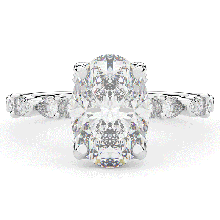 3.60CT.TW OVAL LAB DIAMOND SOLITAIRE ENGAGEMENT RING - Nazarelle