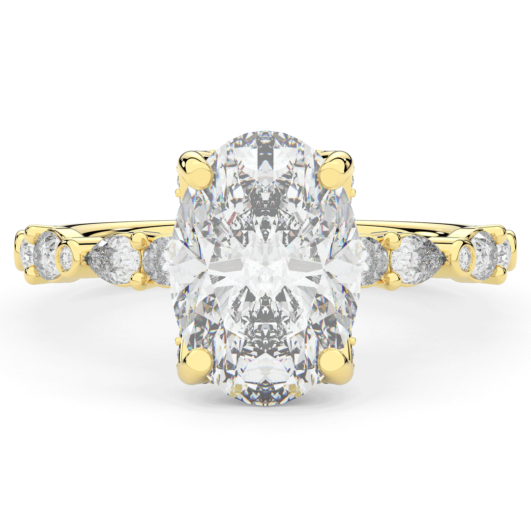 3.60CT.TW OVAL LAB DIAMOND SOLITAIRE ENGAGEMENT RING - Nazarelle