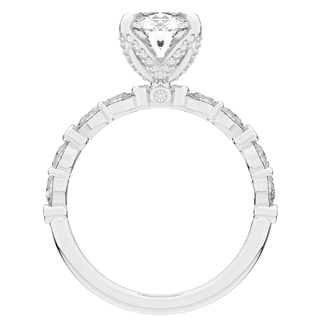 3.60CT.TW OVAL LAB DIAMOND SOLITAIRE ENGAGEMENT RING - Nazarelle