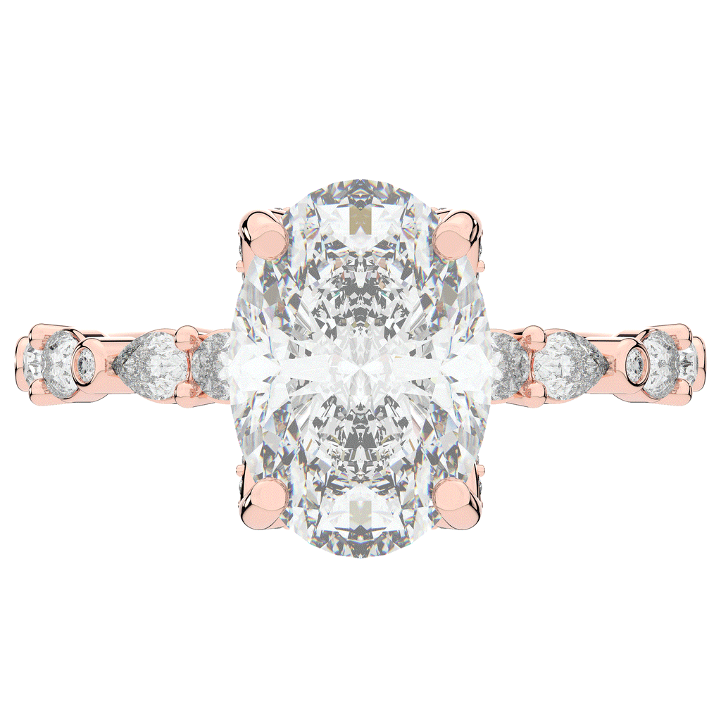 3.60CT.TW OVAL LAB DIAMOND SOLITAIRE ENGAGEMENT RING - Nazarelle