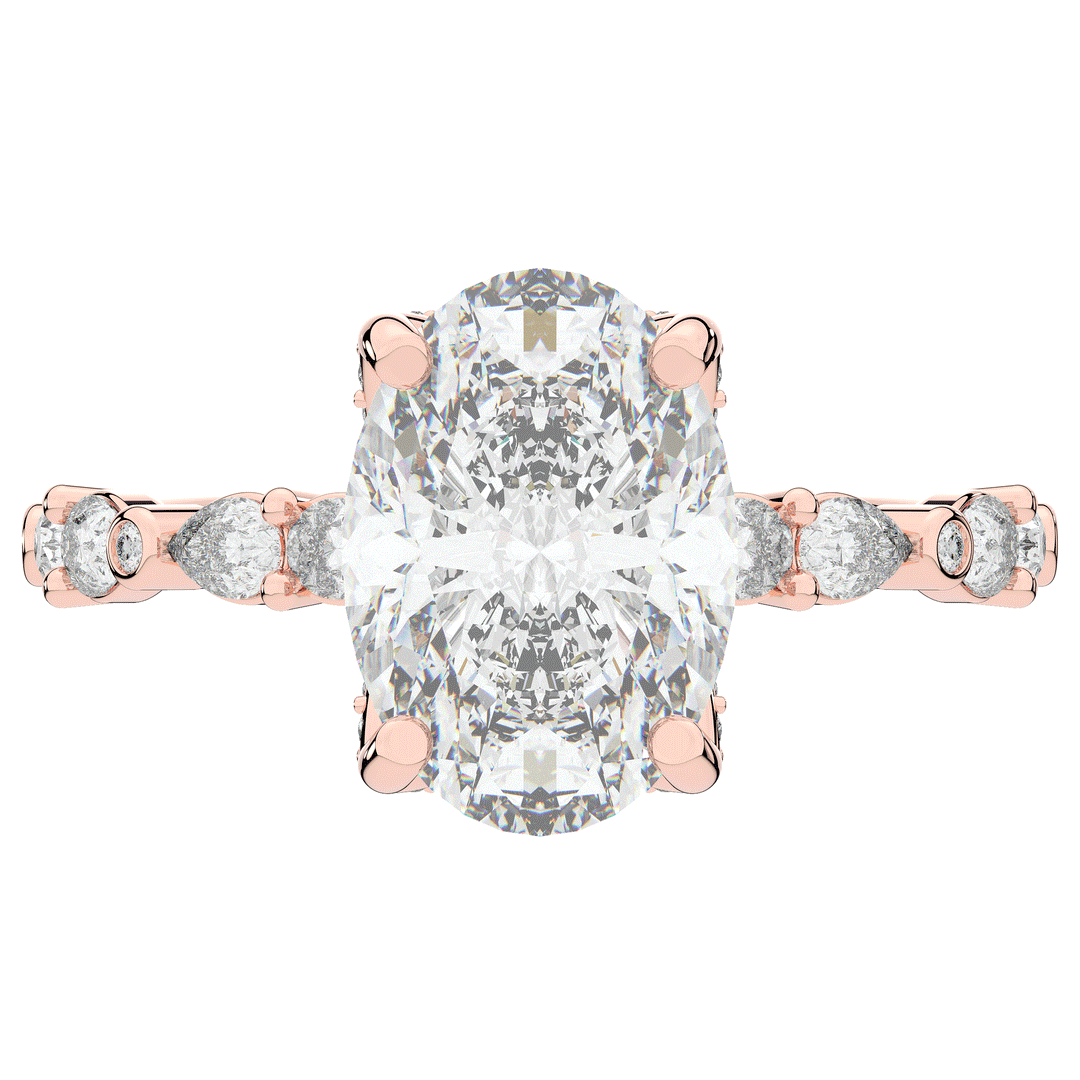 3.60CT.TW OVAL LAB DIAMOND SOLITAIRE ENGAGEMENT RING - Nazarelle