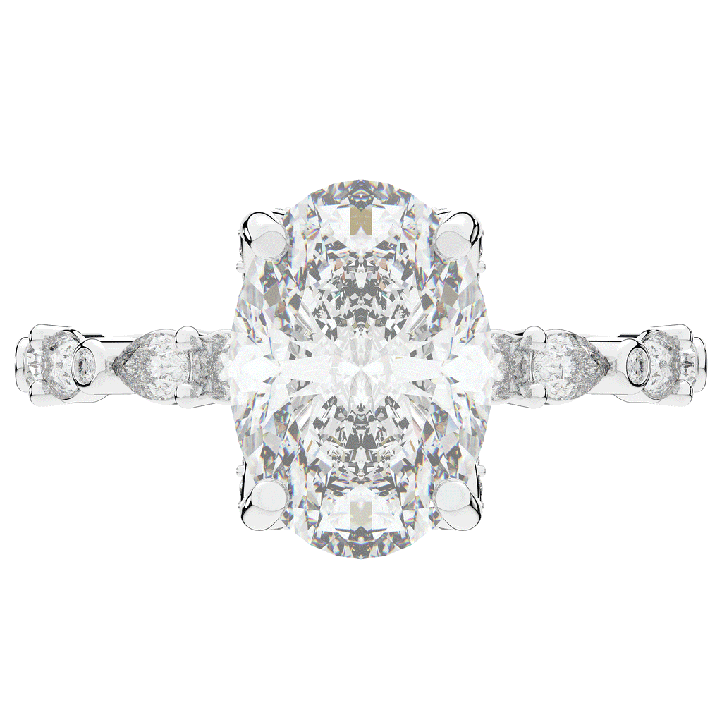 3.60CT.TW OVAL LAB DIAMOND SOLITAIRE ENGAGEMENT RING - Nazarelle