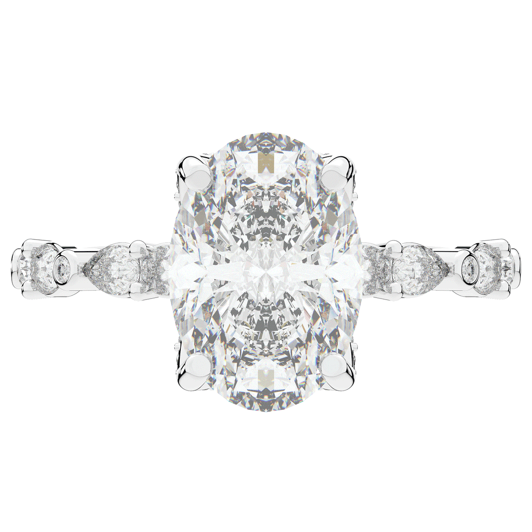 3.60CT.TW OVAL LAB DIAMOND SOLITAIRE ENGAGEMENT RING - Nazarelle