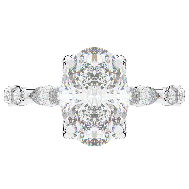 3.60CT.TW OVAL LAB DIAMOND SOLITAIRE ENGAGEMENT RING - Nazarelle