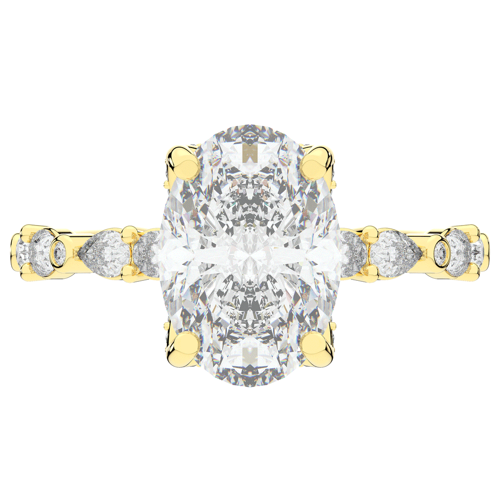 3.60CT.TW OVAL LAB DIAMOND SOLITAIRE ENGAGEMENT RING - Nazarelle