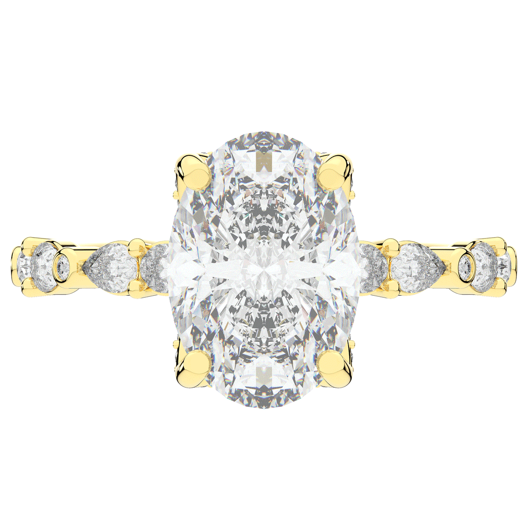 3.60CT.TW OVAL LAB DIAMOND SOLITAIRE ENGAGEMENT RING - Nazarelle