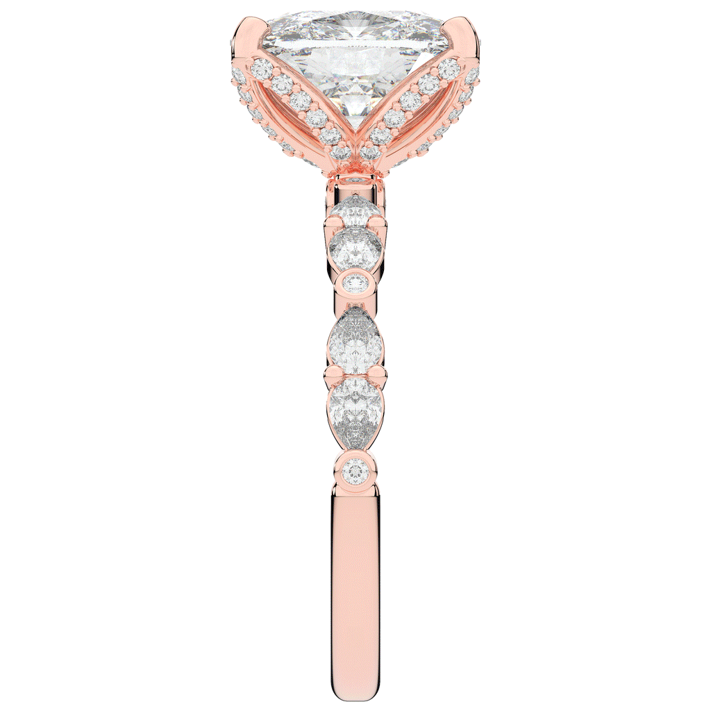 3.60CT.TW CUSHION LAB DIAMOND SOLITAIRE ENGAGEMENT RING - Nazarelle