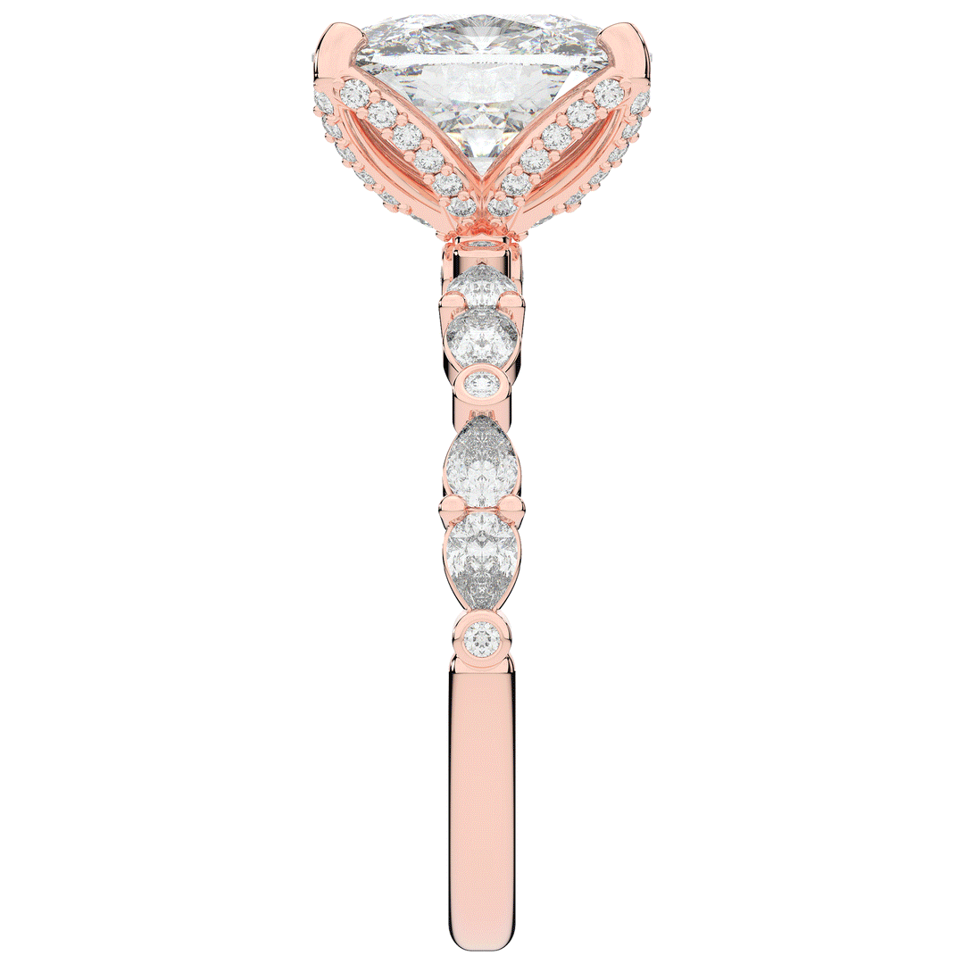 3.60CT.TW CUSHION LAB DIAMOND SOLITAIRE ENGAGEMENT RING - Nazarelle