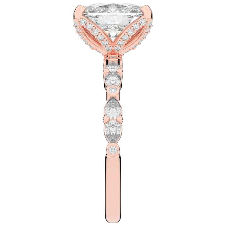 3.60CT.TW CUSHION LAB DIAMOND SOLITAIRE ENGAGEMENT RING - Nazarelle