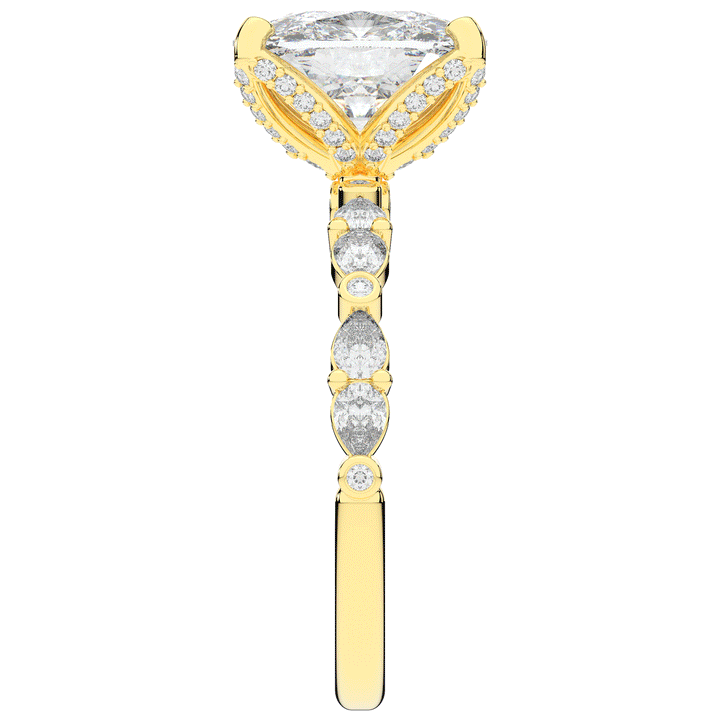 3.60CT.TW CUSHION LAB DIAMOND SOLITAIRE ENGAGEMENT RING - Nazarelle