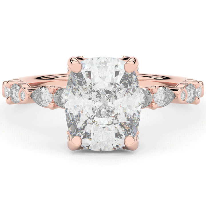 3.60CT.TW CUSHION LAB DIAMOND SOLITAIRE ENGAGEMENT RING - Nazarelle