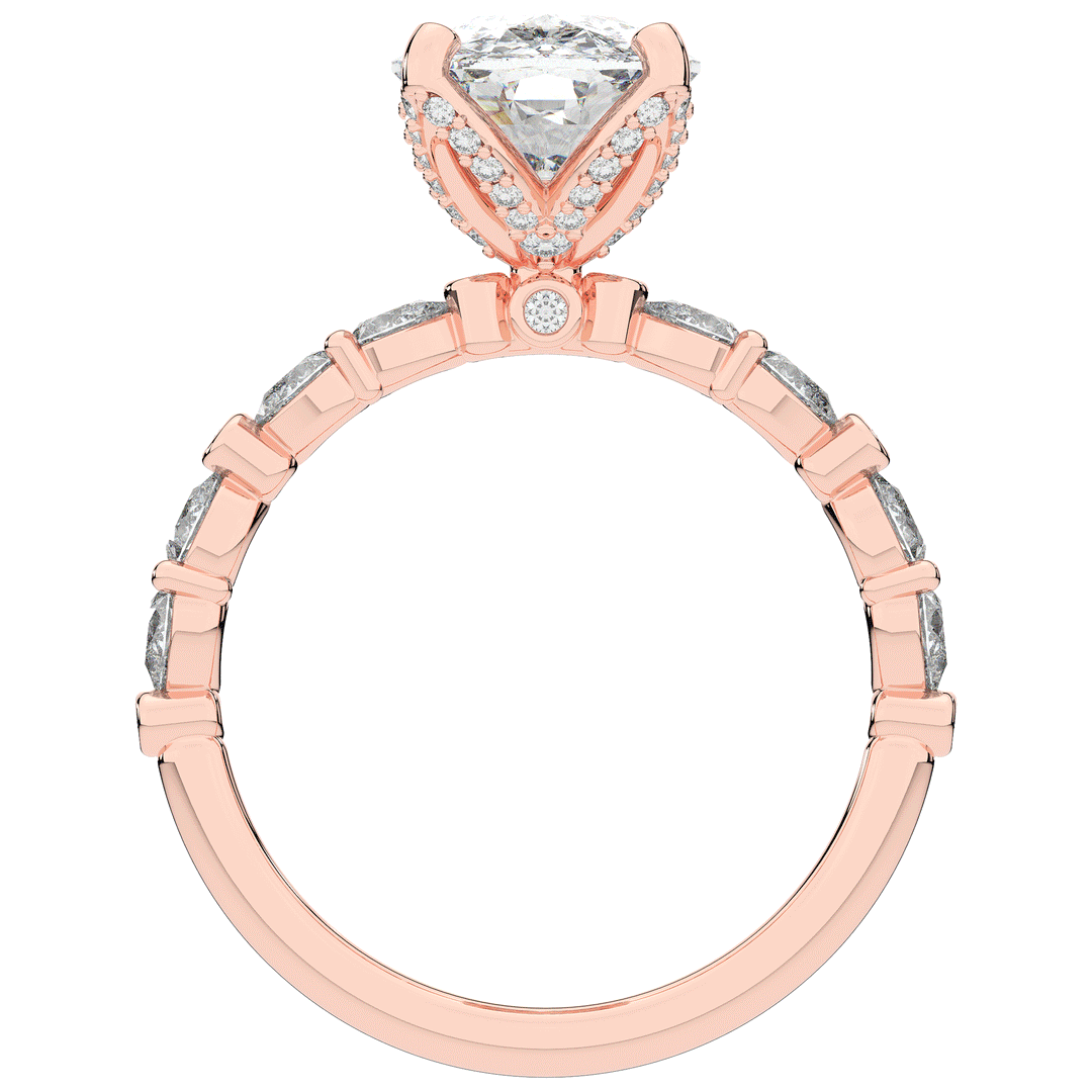 3.60CT.TW CUSHION LAB DIAMOND SOLITAIRE ENGAGEMENT RING - Nazarelle