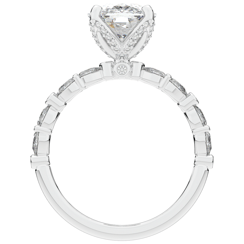 3.60CT.TW CUSHION LAB DIAMOND SOLITAIRE ENGAGEMENT RING - Nazarelle