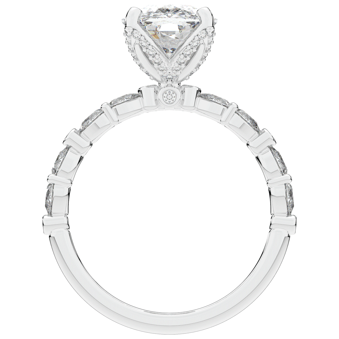 3.60CT.TW CUSHION LAB DIAMOND SOLITAIRE ENGAGEMENT RING - Nazarelle